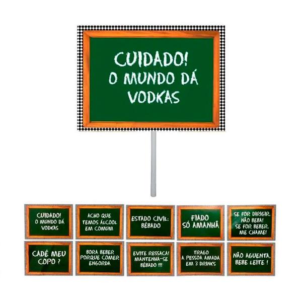 Imagem de Plaquinhas Divertidas Boteco Quadro Negro - 10 Unidades