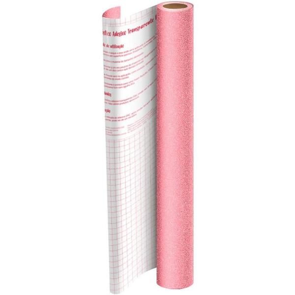 Imagem de Plastico Adesivo 45CMX10M Gliter Rosa PP 0,10