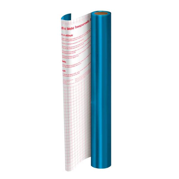 Plástico Adesivo DAC Tak Metalizado Azul - 45cm x 2 Metros Imagem de Plástico Adesivo DAC Tak Metalizado Azul - 45cm x 2 Metros