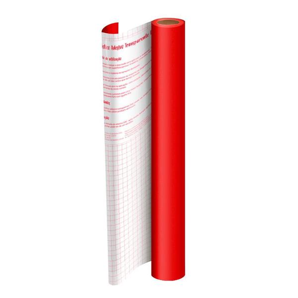 Imagem de Plástico Adesivo DAC Tak Vermelho - 45cm x 2 Metros