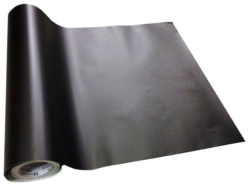 Imagem de Plástico Adesivo Preto Fosco 60cm x 2 metros vinil para envelopamento de móveis, portas, mesas, geladeira etc 2m