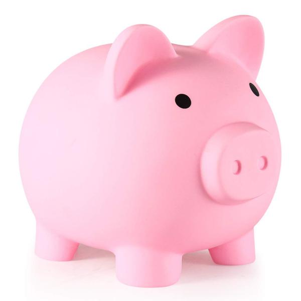 Imagem de Plástico inquebrável Piggy Bank PJDRLLC para crianças de 2 a 7 anos rosa