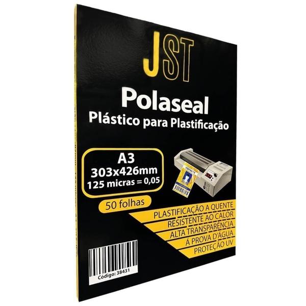 Imagem de Plástico para Plastificação - A3 303x426mm - 50 Folhas - JST