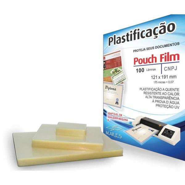 Imagem de Plástico para Plastificação Pouch FILM 121X191MM 0,07MM Pacote com 100