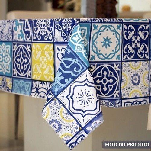 Imagem de Plástico Térmico Toalha de Mesa Azulejo Português Colorido 2,90 X 1,40