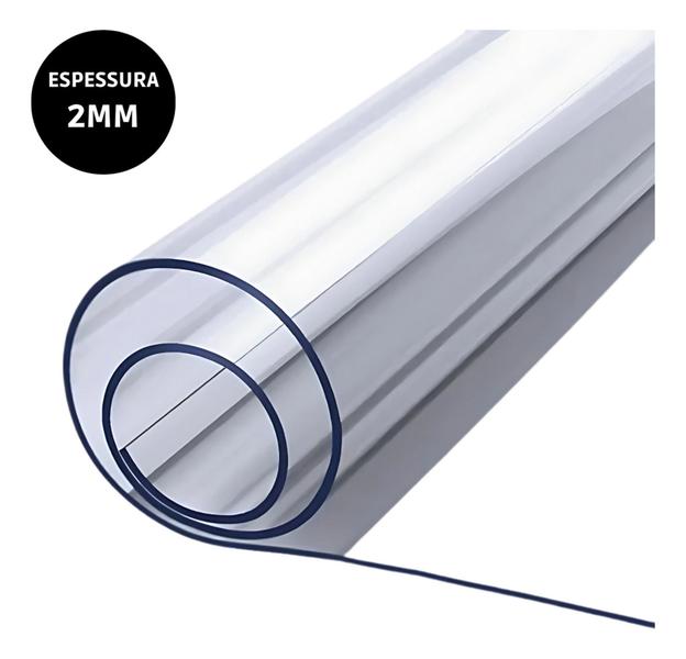 Imagem de Plástico Transparente Cristal Pvc 2mm 1m X 1,40m Rolo Lona