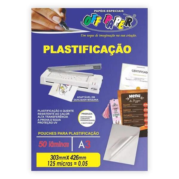 Imagem de Plásticos para Plastificação A3 50und 303x426mm Off Paper