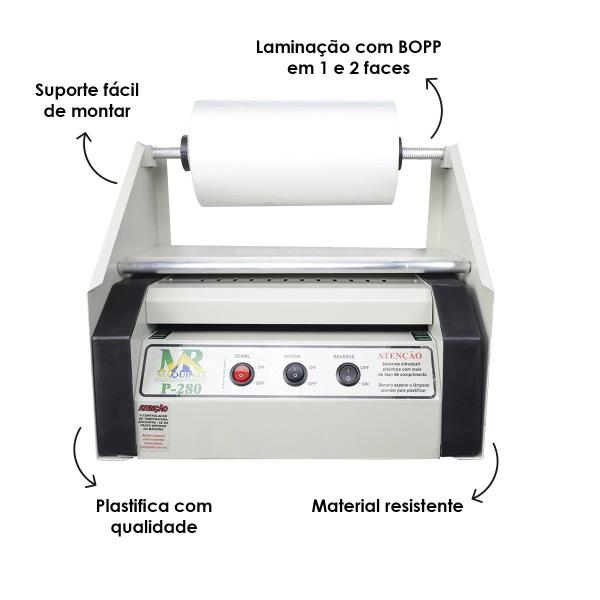 Imagem de Plastificadora P280 Com Suporte Bobina Brilho Bopp 24cm 220V