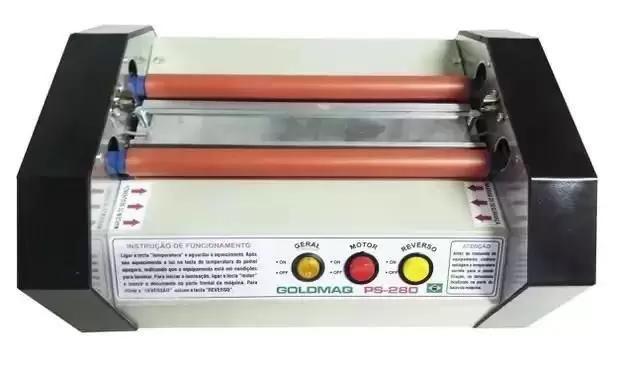 Imagem de Plastificadora ps 280 prof. tamanho a-4 bivolts e reverso + 100 folhas de rg - GOLDMAQ