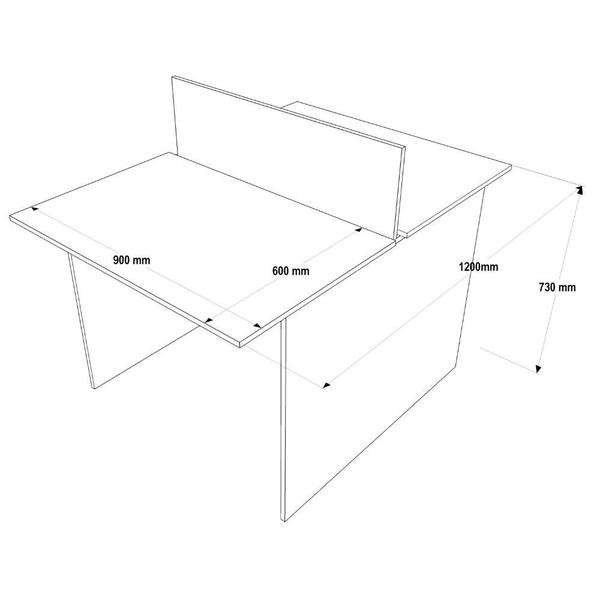 Imagem de Plataforma de trabalho 2 Lugares 90x120cm