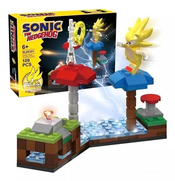 Imagem de Plataforma em Blocos de Montar Com Boneco Sonic The Hedgehog