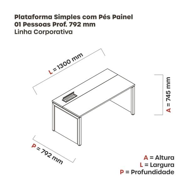 Imagem de Plataforma Simples 130x792 Pscpp130/792/1 Pessoa Preto