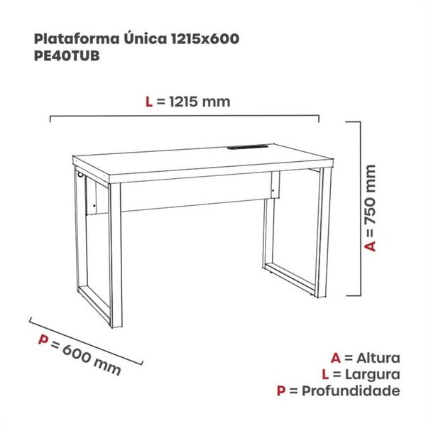 Imagem de Plataforma Unica 1215x600 Pupb1215/60pe40tub Grafito/Preto