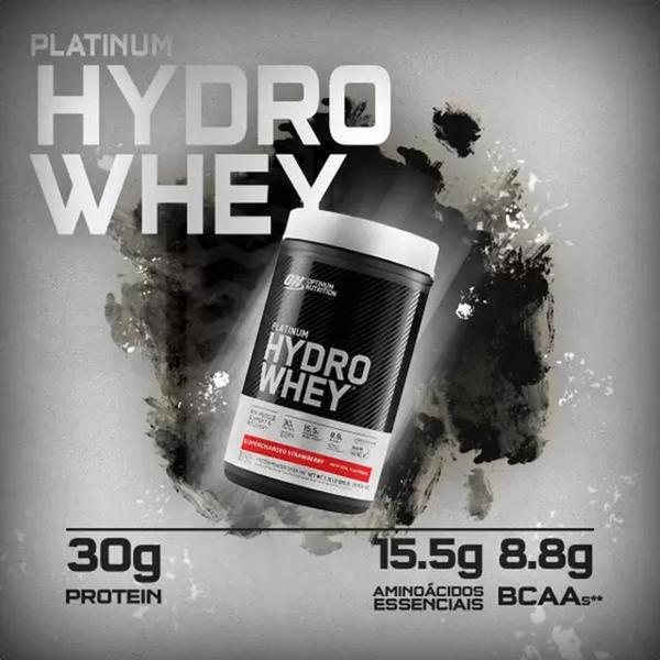 Platinum Hydro whey 800gr morango - Optimum Nutrition Imagem de Platinum Hydro whey 800gr morango - Optimum Nutrition