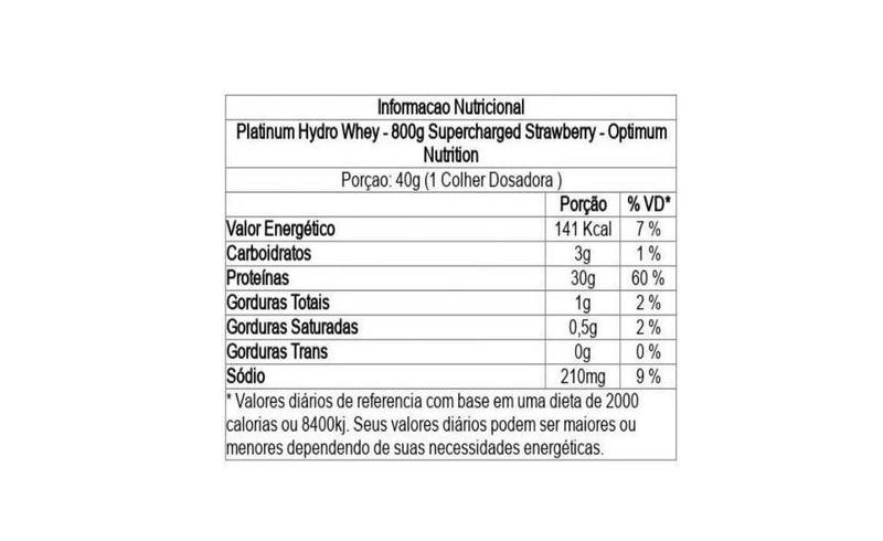 Imagem de Platinum Hydro Whey Morango 800g - Optimum Nutrition