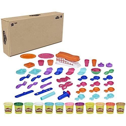 Imagem de Play-Doh Kitchen Creations Fun Factory Playset, Arts and Crafts Toy for Kids 3 Years and Up com 12 Latas e 42 Ferramentas (Exclusivo Amazon)