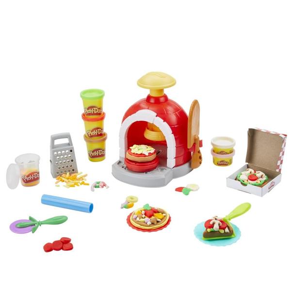 Imagem de Play-Doh Kitchen Creations Pizza Oven Playset, Play Food Toy for Kids 3 Years and Up, 6 Latas de Composto de Modelagem, 8 Acessórios, Não Tóxico