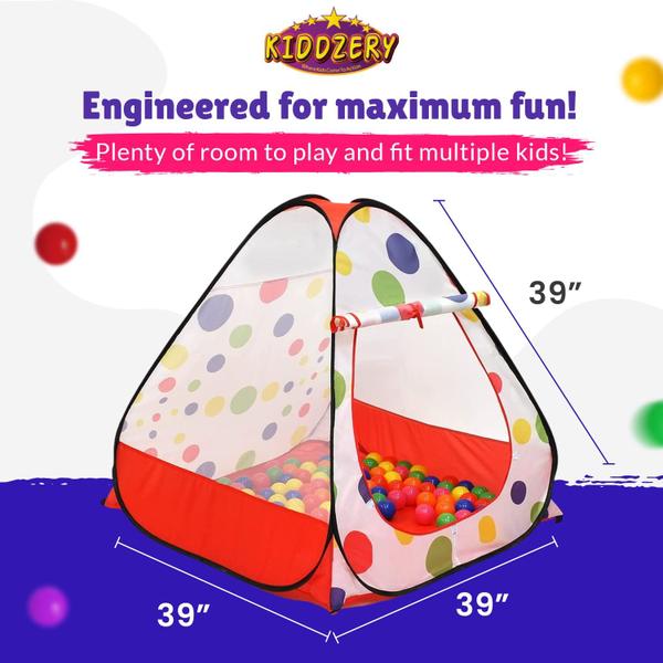 Imagem de Play Tent Kiddey Kids Ball Pit com 50 bolas, interior e exterior