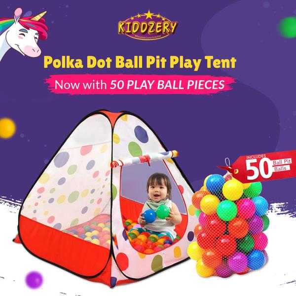 Imagem de Play Tent Kiddey Kids Ball Pit com 50 bolas, interior e exterior