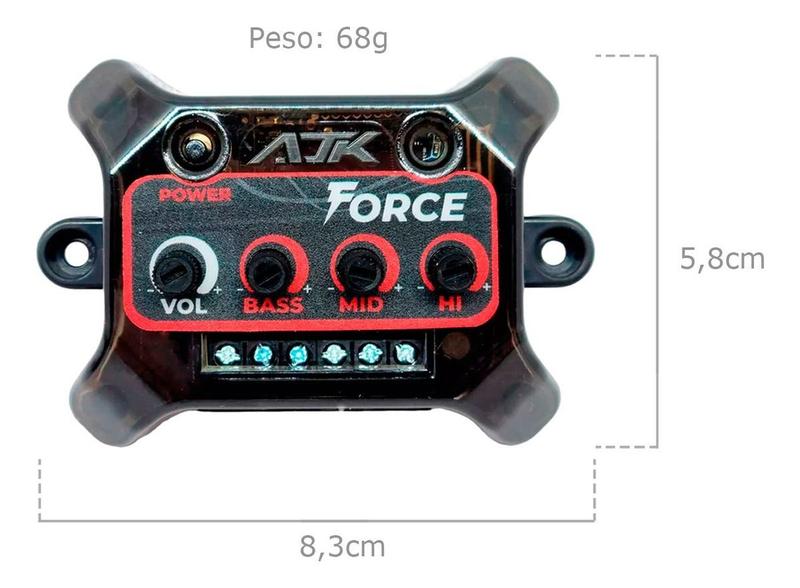 Imagem de Player Amplificado Bluetooth AJK Force 2x25w Com Fonte 12v - APL-1012