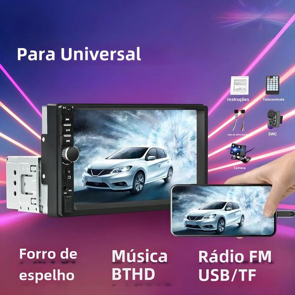 Imagem de Player de Carro MP5 MEKEDE 7" HD Touchscreen - 1 DIN com USB, Bluetooth e Cartão TF