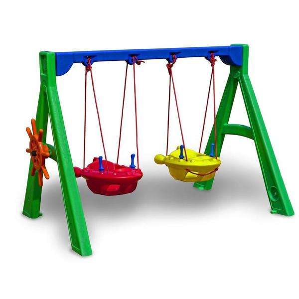 Imagem de Playground Balanço Bebê Jet Duplo c/ Suporte e Timão - Freso