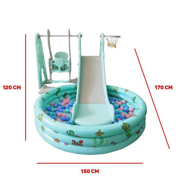 Playground Infantil 4x1 com Piscina de Bolinhas Importway Imagem de Playground Infantil 4x1 com Piscina de Bolinhas Importway