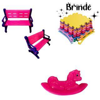 Playground Infantil Banco Plástico, Unicórnio e Tatames Inclusos - Valentina Brinquedos Imagem de Playground Infantil Banco Plástico, Unicórnio e Tatames Inclusos