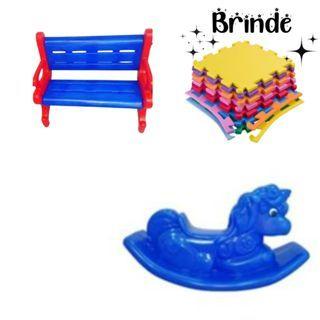 Playground Infantil Banco Plástico, Unicórnio e Tatames Inclusos - Valentina Brinquedos Imagem de Playground Infantil Banco Plástico, Unicórnio e Tatames Inclusos