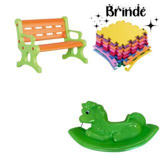 Playground Infantil Banco Plástico, Unicórnio e Tatames Inclusos - Valentina Brinquedos Imagem de Playground Infantil Banco Plástico, Unicórnio e Tatames Inclusos