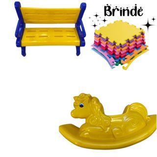 Playground Infantil Banco Plástico, Unicórnio e Tatames Inclusos - Valentina Brinquedos Imagem de Playground Infantil Banco Plástico, Unicórnio e Tatames Inclusos