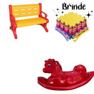 Playground Infantil Banco Plástico, Unicórnio e Tatames Inclusos - Valentina Brinquedos Imagem de Playground Infantil Banco Plástico, Unicórnio e Tatames Inclusos