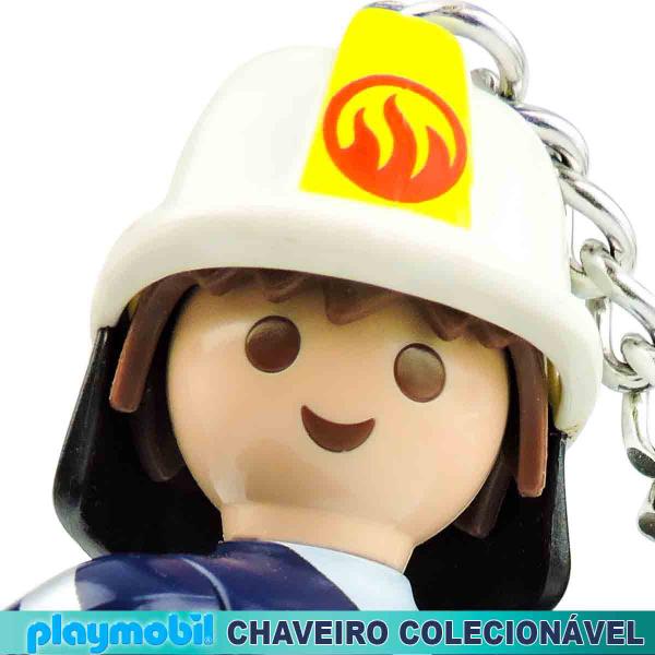 Imagem de Playmobil Chaveiro Colecionável Boneco Bombeiro - Sunny 1675