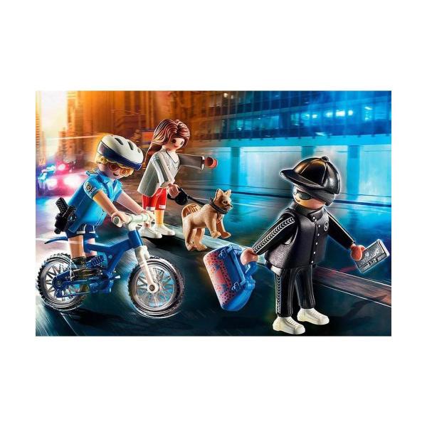 Imagem de Playmobil City Action Policial de Bicicleta e Fugitivo 70573