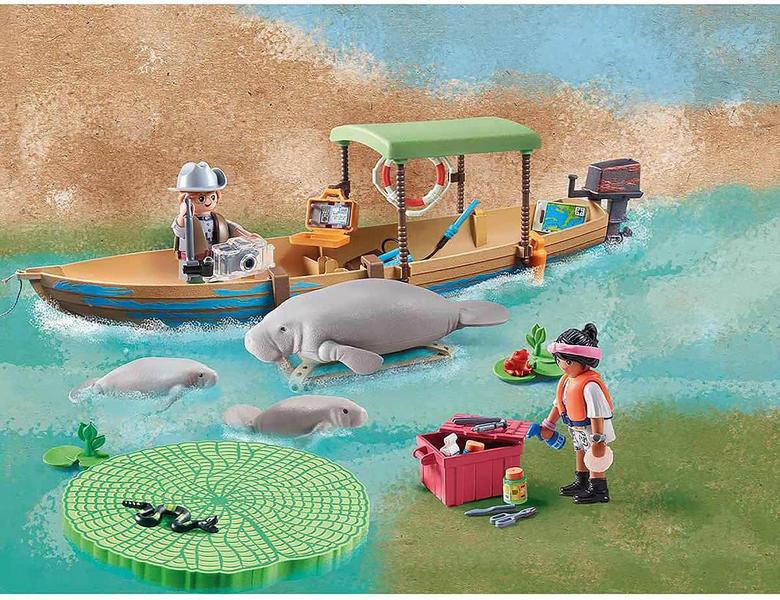 Imagem de Playmobil Passeio De Barco Com Peixes-Boi Wiltopia 71010