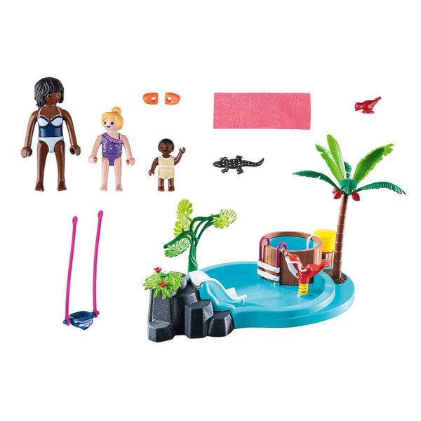 Imagem de Playmobil Piscina Infantil com Toboágua - Family Fun - 70611