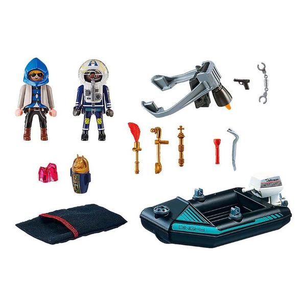 Imagem de Playmobil Polícia com Jet Pack e Barco - Sunny 3331