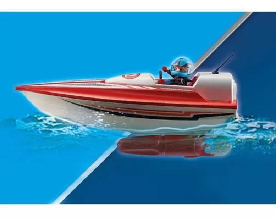 Imagem de Playmobil Sport & Action - Piloto De Speedboat  Lancha Rapida Com Motor  24 peças