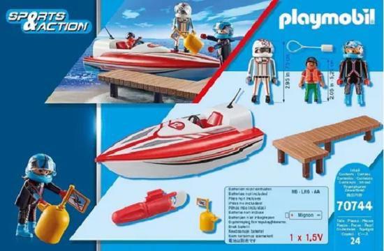 Imagem de Playmobil Sport & Action - Piloto De Speedboat  Lancha Rapida Com Motor  24 peças