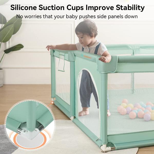 Playpen COMOMY Playard extra grande 180x150cm com acessórios Imagem de Playpen COMOMY Playard extra grande 180x150cm com acessórios