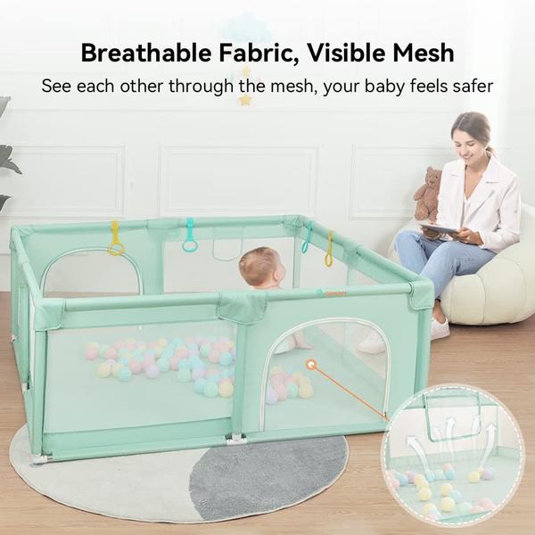 Playpen COMOMY Playard extra grande 180x150cm com acessórios Imagem de Playpen COMOMY Playard extra grande 180x150cm com acessórios