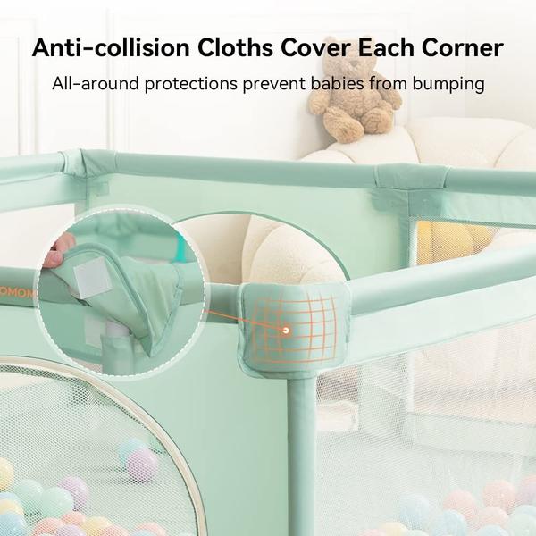 Playpen COMOMY Playard extra grande 180x150cm com acessórios Imagem de Playpen COMOMY Playard extra grande 180x150cm com acessórios