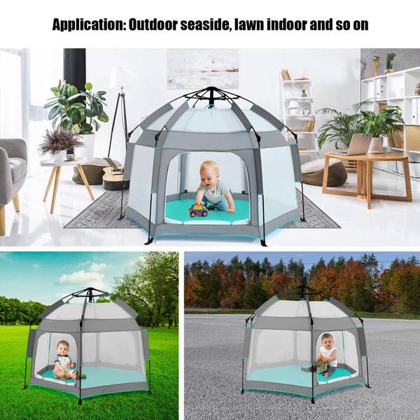 Imagem de Playpen Infantil Bend River com Dossel e Mosquiteiro - Ideal para Praia e Casa