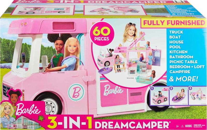 Imagem de Playset Barbie Camper DreamCamper 3 em 1 com piscina e 50 acc