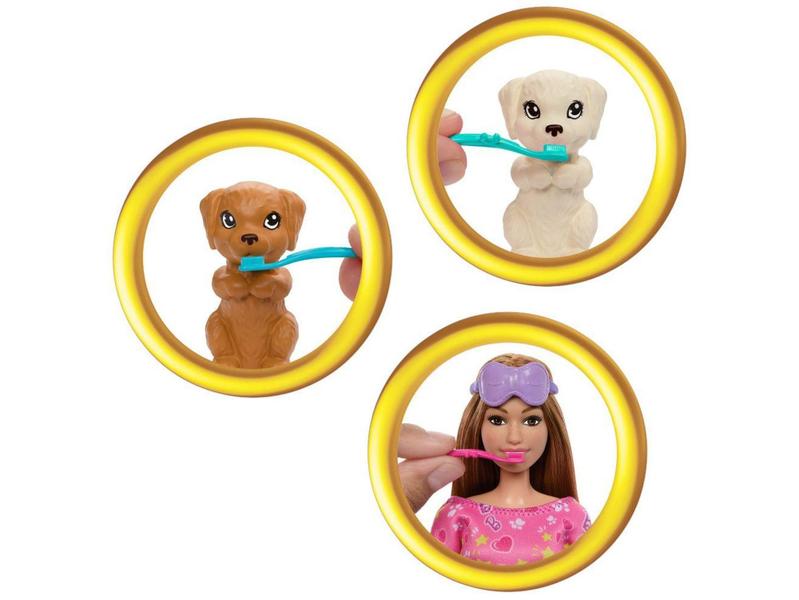 Playset Barbie Festa do Pijama Mattel 16 Peças Imagem de Playset Barbie Festa do Pijama Mattel 16 Peças