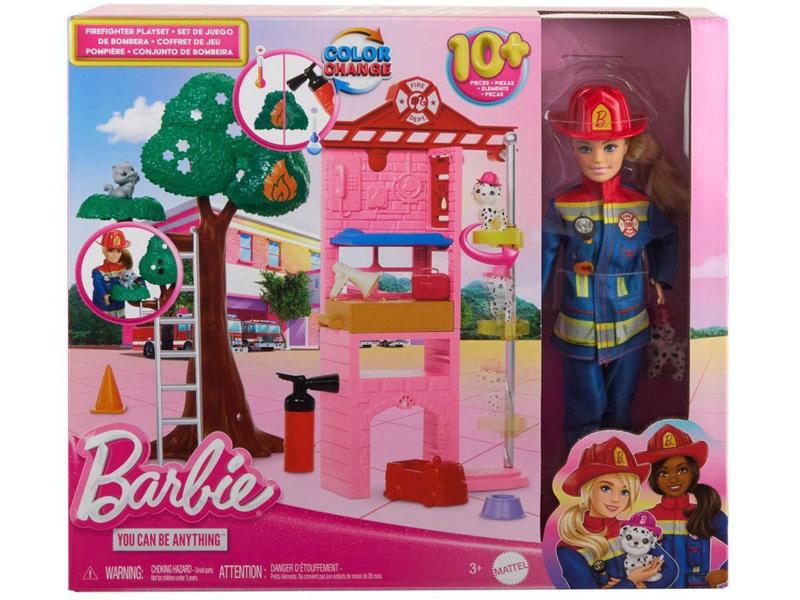 Playset Barbie Profissões Bombeira Mattel - 16 Peças Imagem de Playset Barbie Profissões Bombeira Mattel - 16 Peças