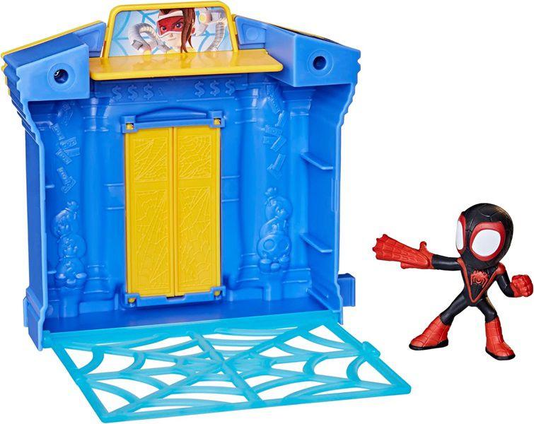 Imagem de Playset Com Boneco Spidey Amazing Friends Banco - Miles Morales Aventura na Cidade - City Bloks - Hasbro