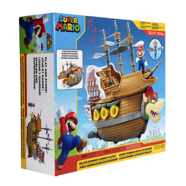 Imagem de Playset do Navio Aéreo do Bowser - Sons Autênticos, Hélices Giratórias - Mario Deluxe