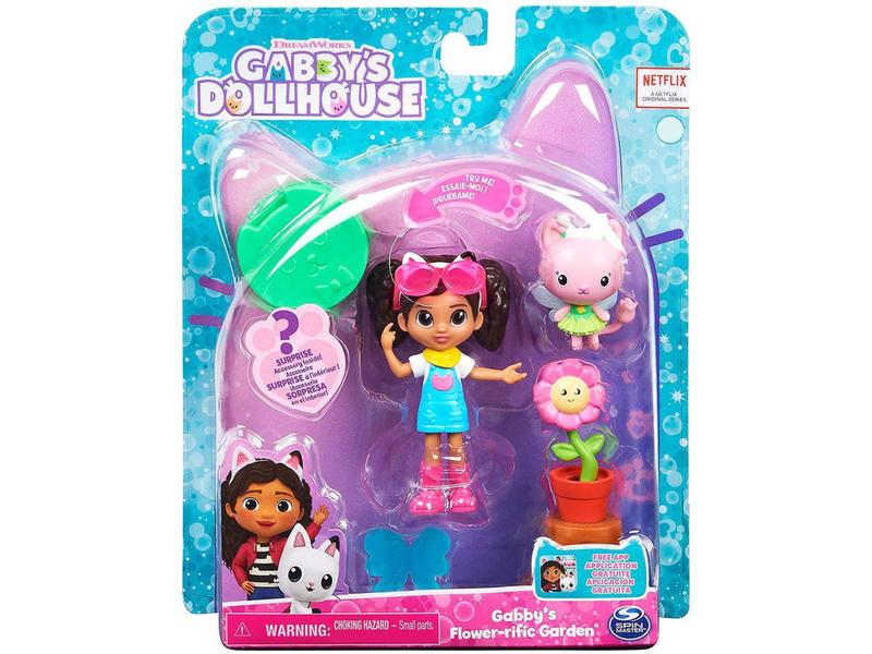 Imagem de Playset Gabbys Dollhouse Jardim Florido - Sunny Brinquedos 6 Peças