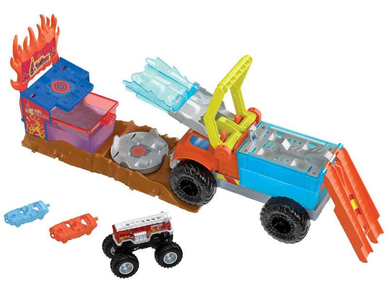 Imagem de Playset Hot Wheels Monster Trucks Arena de - Demolição Color Shifter Mattel 16 Peças